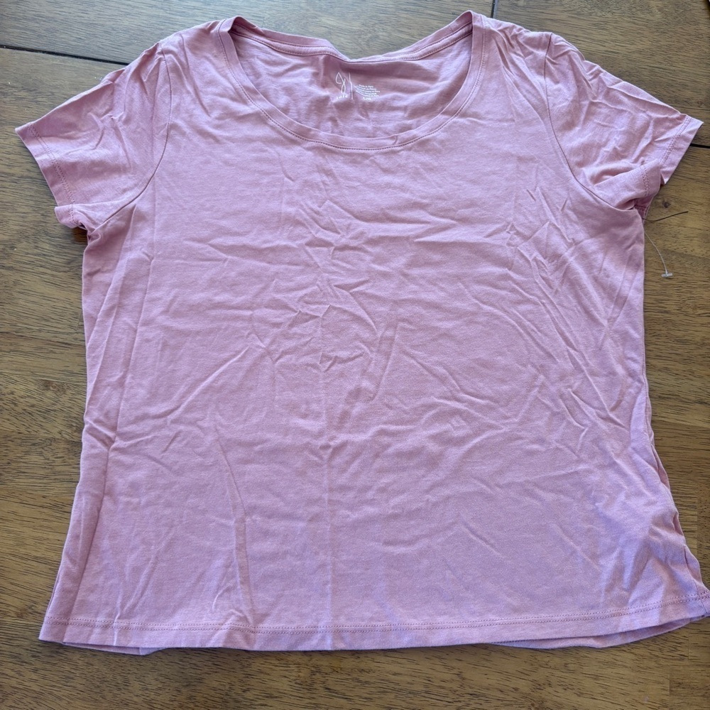 Joie Light Pink Casual Top Tee T-shirt size Large cotton Lyocell
